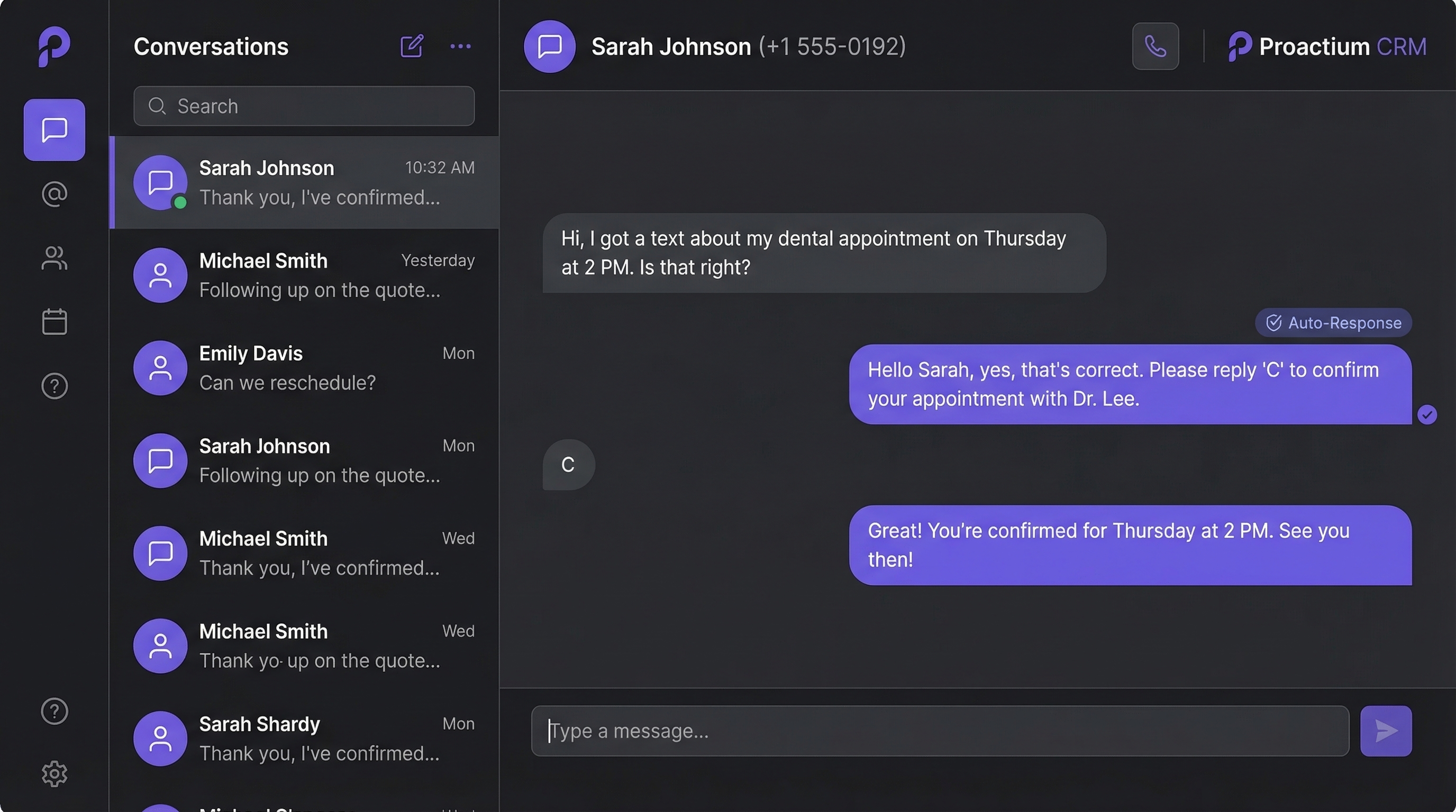 2-Way Patient SMS in Proactium